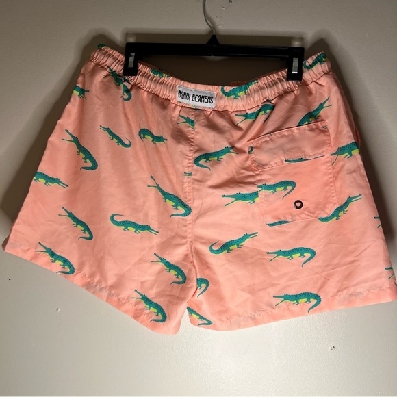Men’s Bondi Beamers Green Alligator Swim Shorts with back Pocket Size 2x - Picture 1 of 4